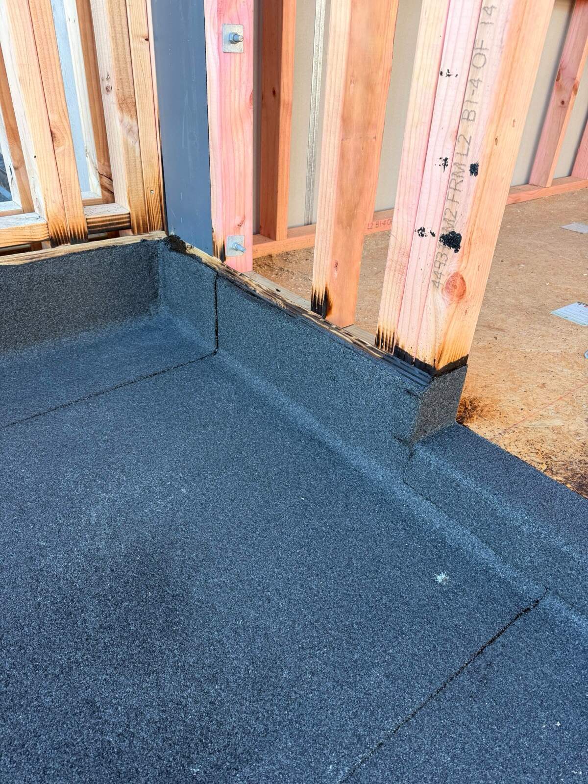 Upstand waterproofing detail liquid membrane