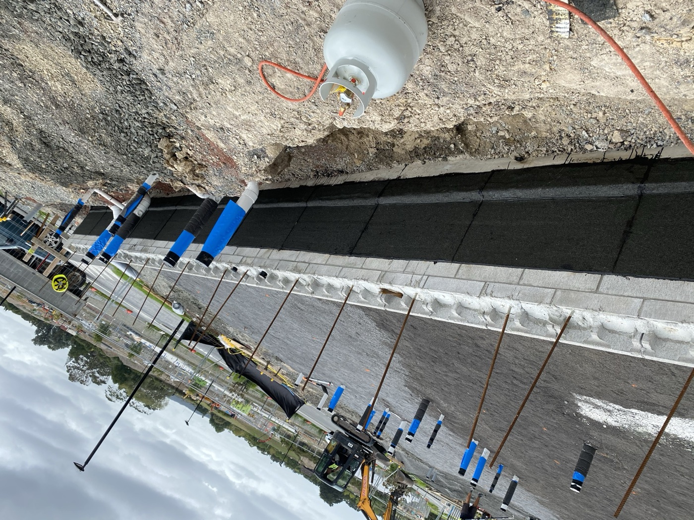 Below ground tanking waterproofing installation, Auckland