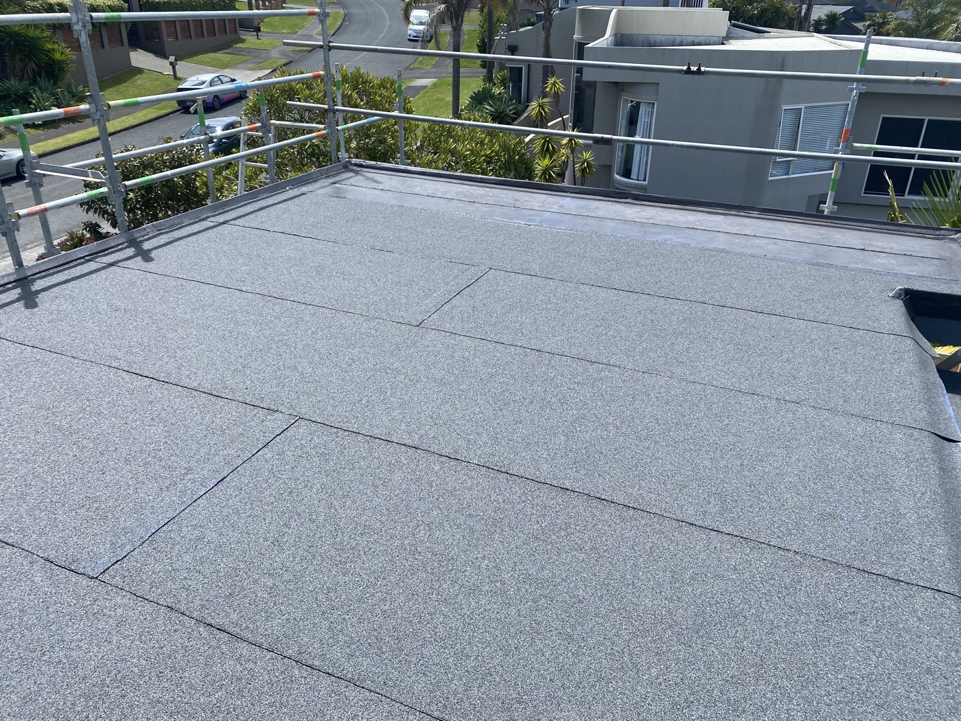 Torch-on flat roof waterproofing, residential Auckland