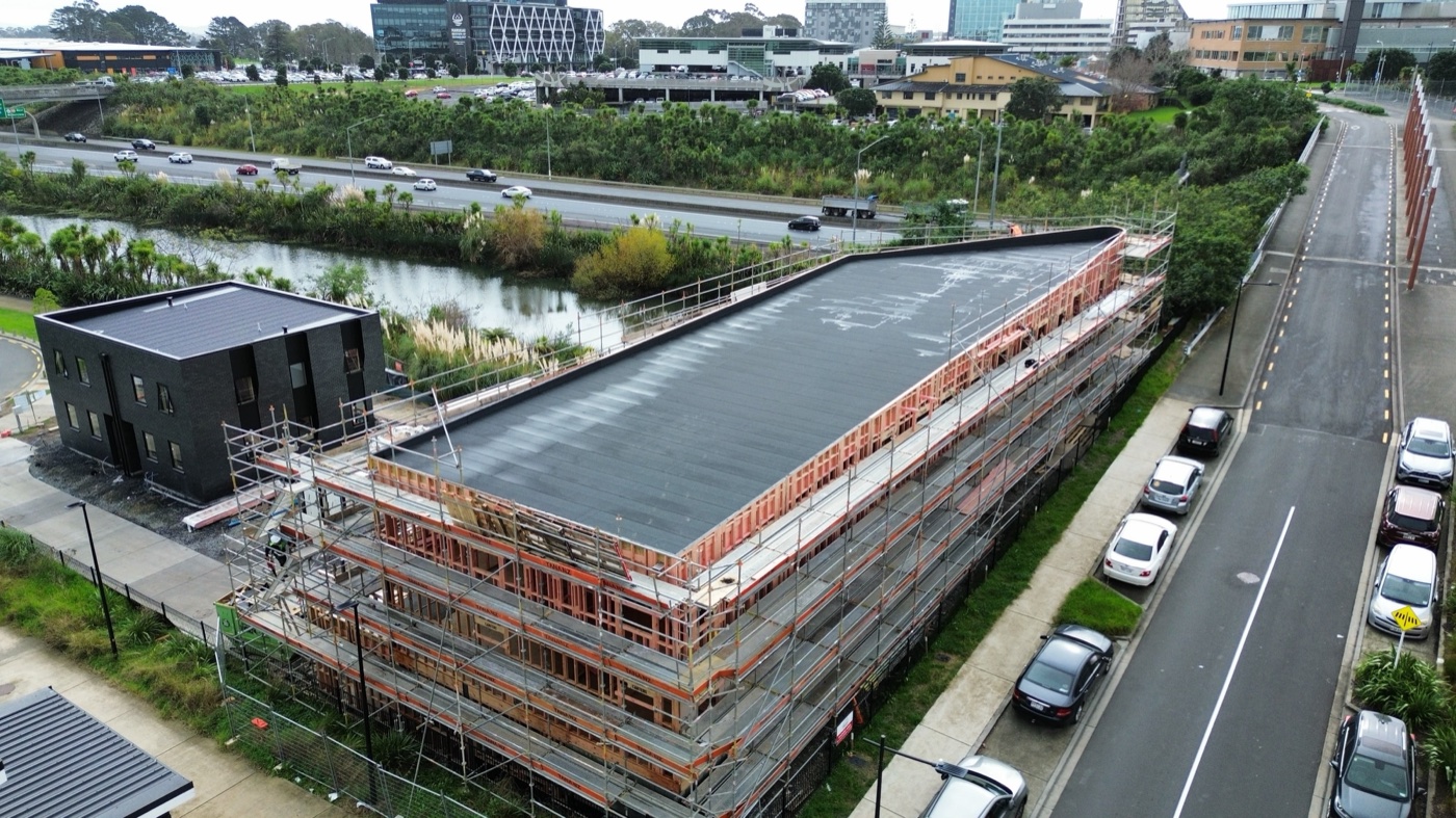 Large commercial torch-on roof waterproofing, Auckland