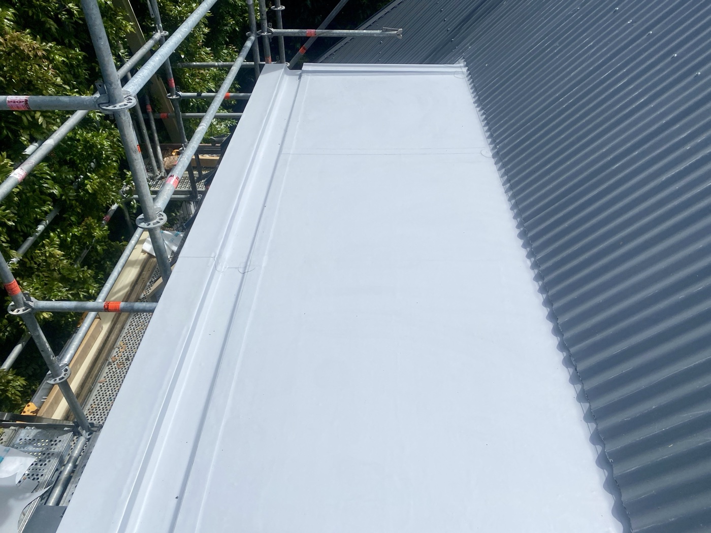TPO flat roof membrane installation, Auckland